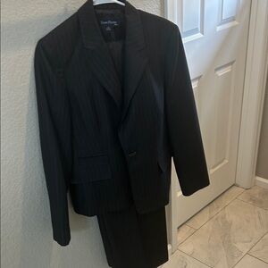 Evan Picone Charcoal Pinstripe Suit for women